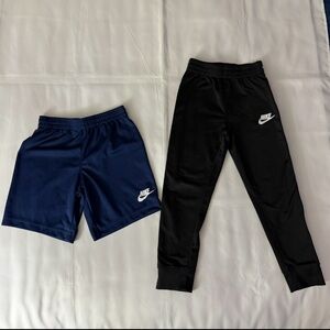 Nike Kids Bottoms Bundle - Navy Blue Shorts & Black Jogger Pants